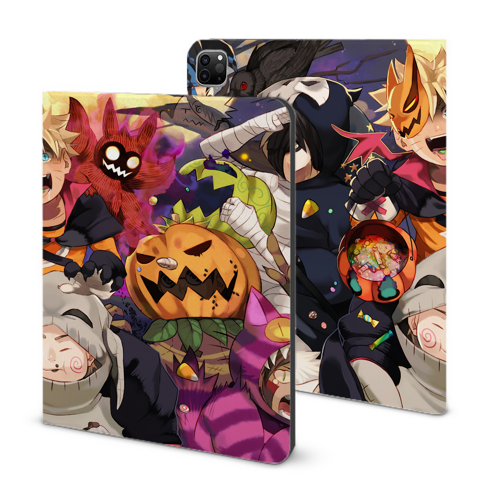 （画像用） NARUTO -ナルト- NARUTO -ナルト- 疾風伝 IPad ケース ブック型 PUレザー TPU 耐衝撃 軽量 薄型 ペン収納なし 全面保護 IPad 各モデル対応